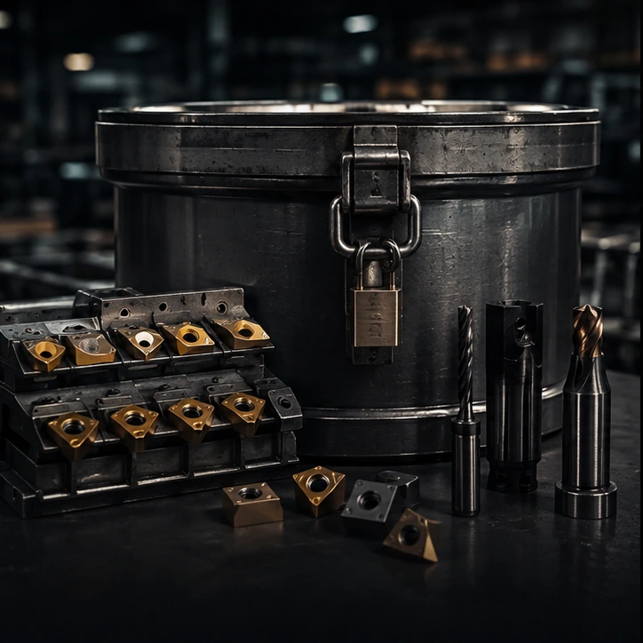 Carbide collection container for a CNC machine shop